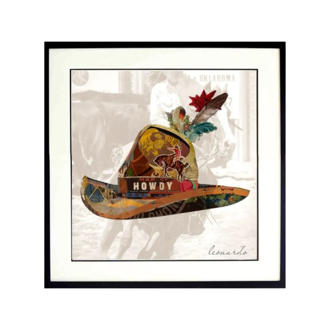 Canterbury Lane - Wholesale Art Print - 3D Collage Art | Howdy Hat Barrel Racer (26"x26")0
