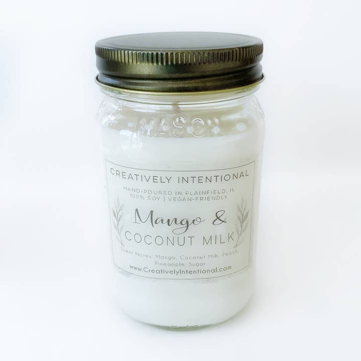 Mango & Coconut Milk Soy Candles for wholesale by Creatively Intentional Candle Co.