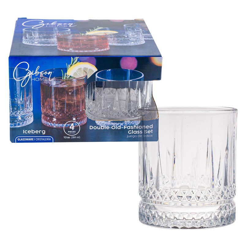 Deluxe Import Trading - Wholesale Drinking Glass/Cup - GLASS SET 4pc13ozICEBERG  CLEA0
