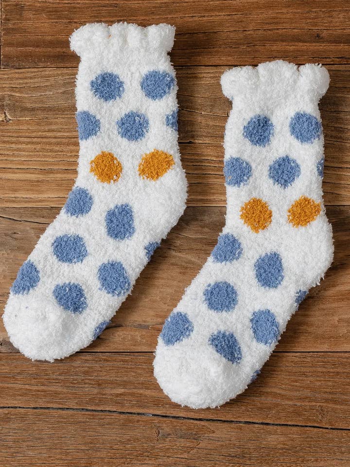Marc JoJo - Wholesale Socks - Women's - Fuzzy House Socks with Polka Dots6