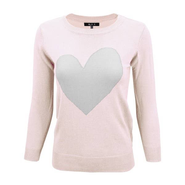 Lemon Tree - Wholesale Knit Sweater - Women's - Love Heart Crew neck Pullover Sweater8