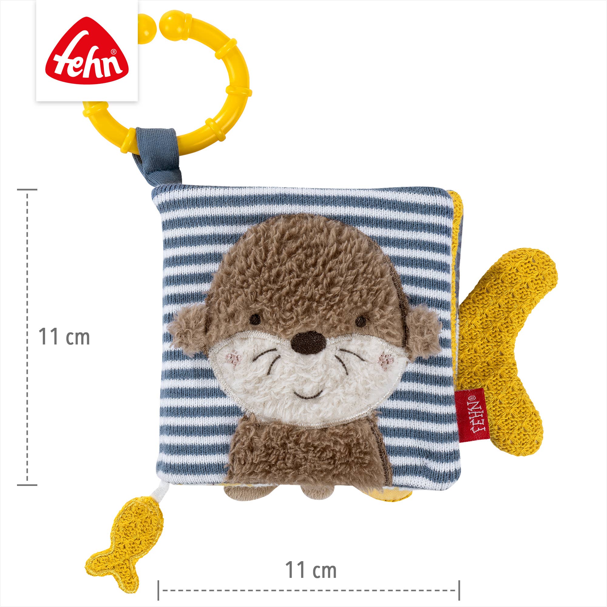 Fehn - Wholesale Boek voor baby’s en peuters (0-2) - Fehn Otter stoffen boek - voelboek met dierenmotieven3