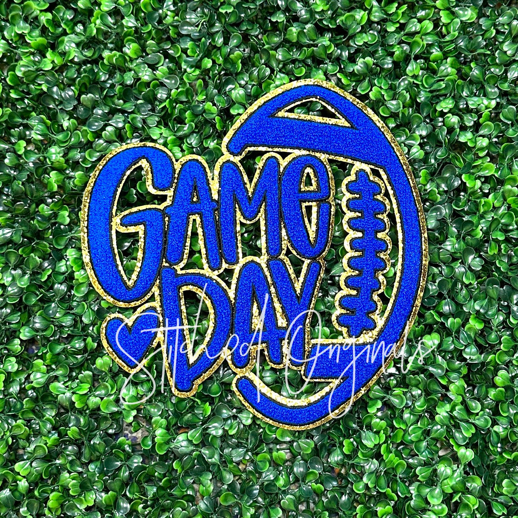 Stitched Originals - Wholesale Patch - Royal Blue Football Game Day Patch, Iron on Patch, Chenille 2