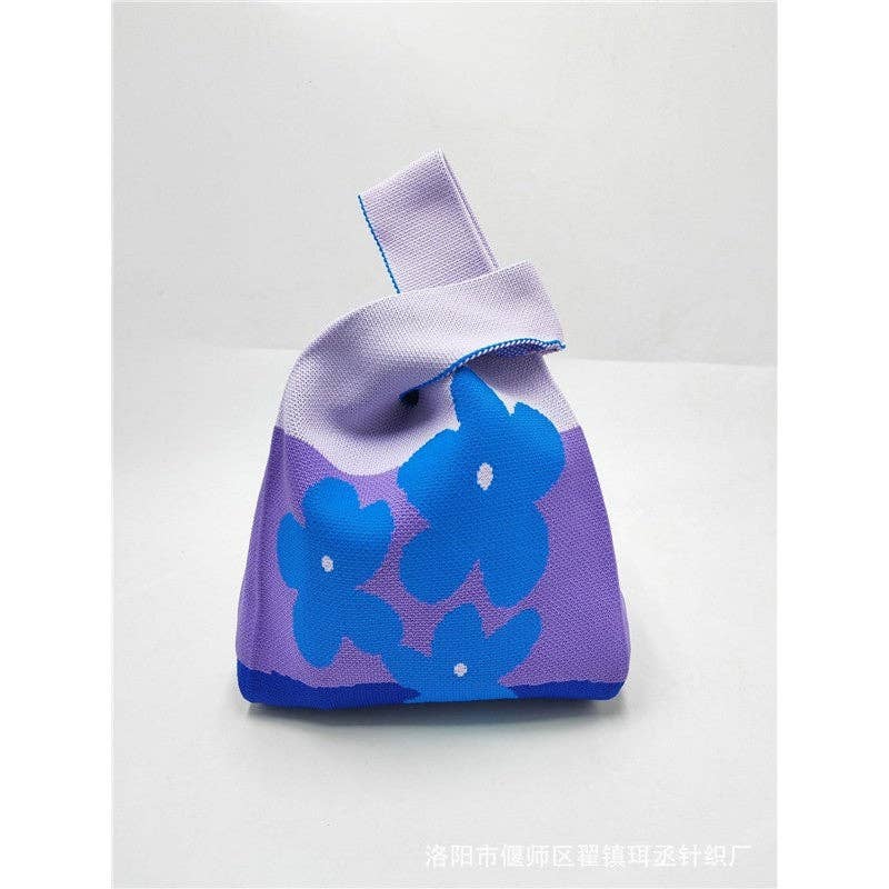 FurDecoration – Sacola - Mulher por atacado – Mala de pulso em malha de malha com mini abertura de cor contrastante11