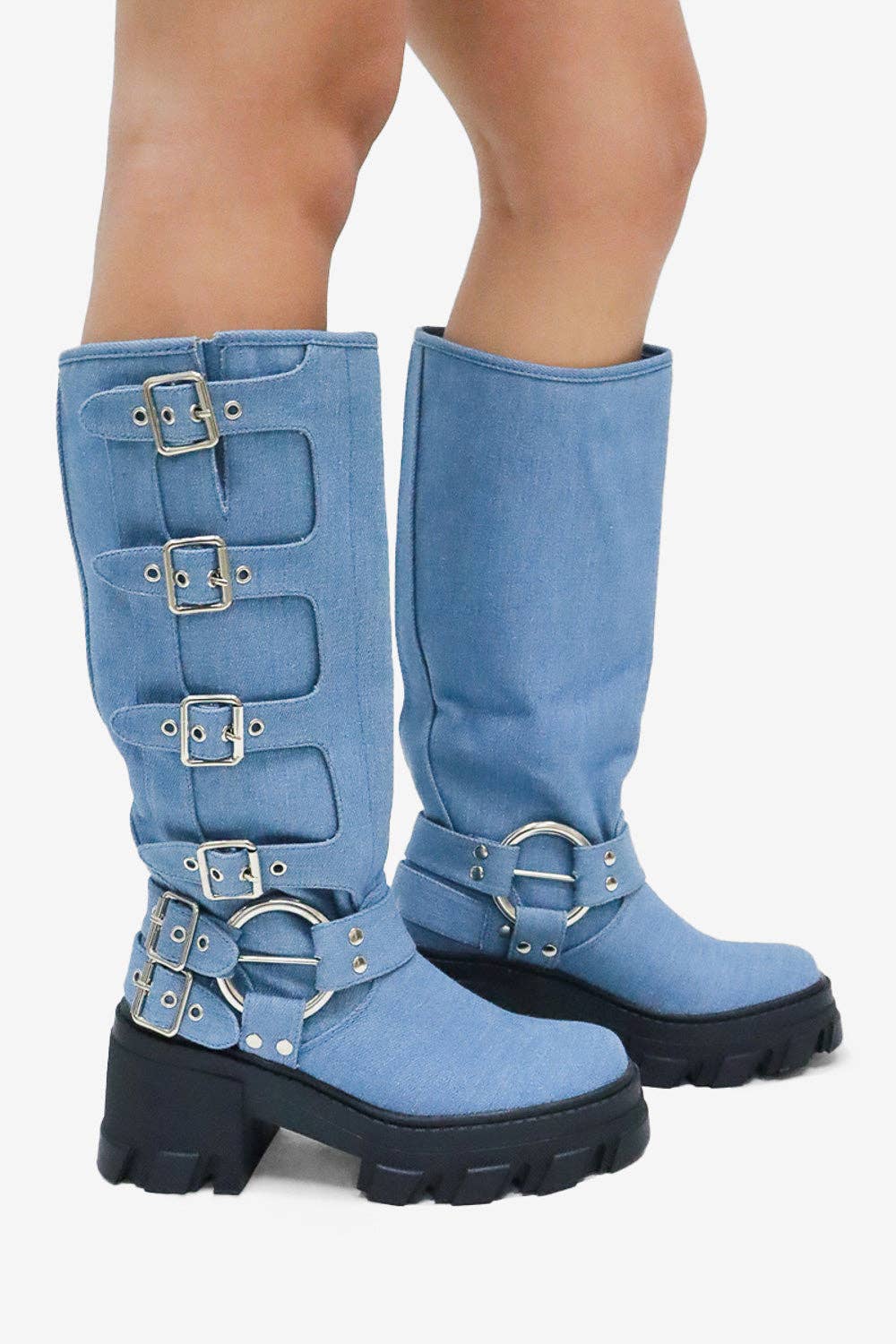 Lemonade Shoes - Wholesale Boots - Women's - BUCKLE UP NOW - Biker Boot w/ Side Buckles and a Chunky Sole20