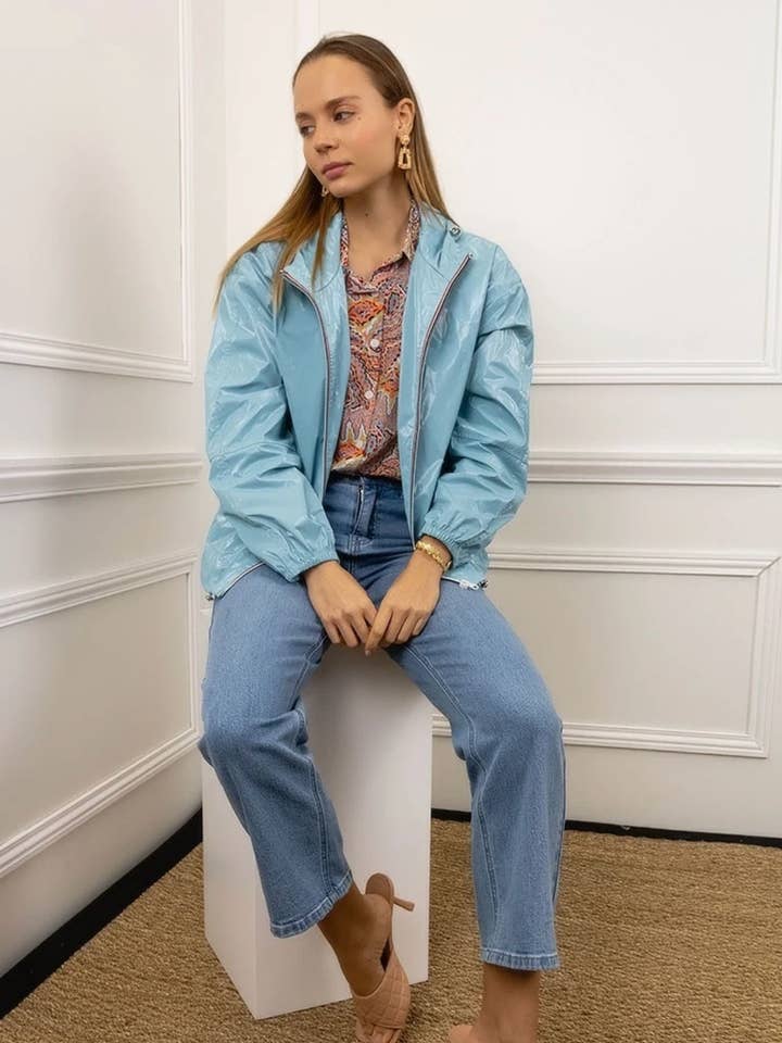 Short Waterproof Hooded Parka, Lightweight Windbreaker for wholesale by Escandelle Paris