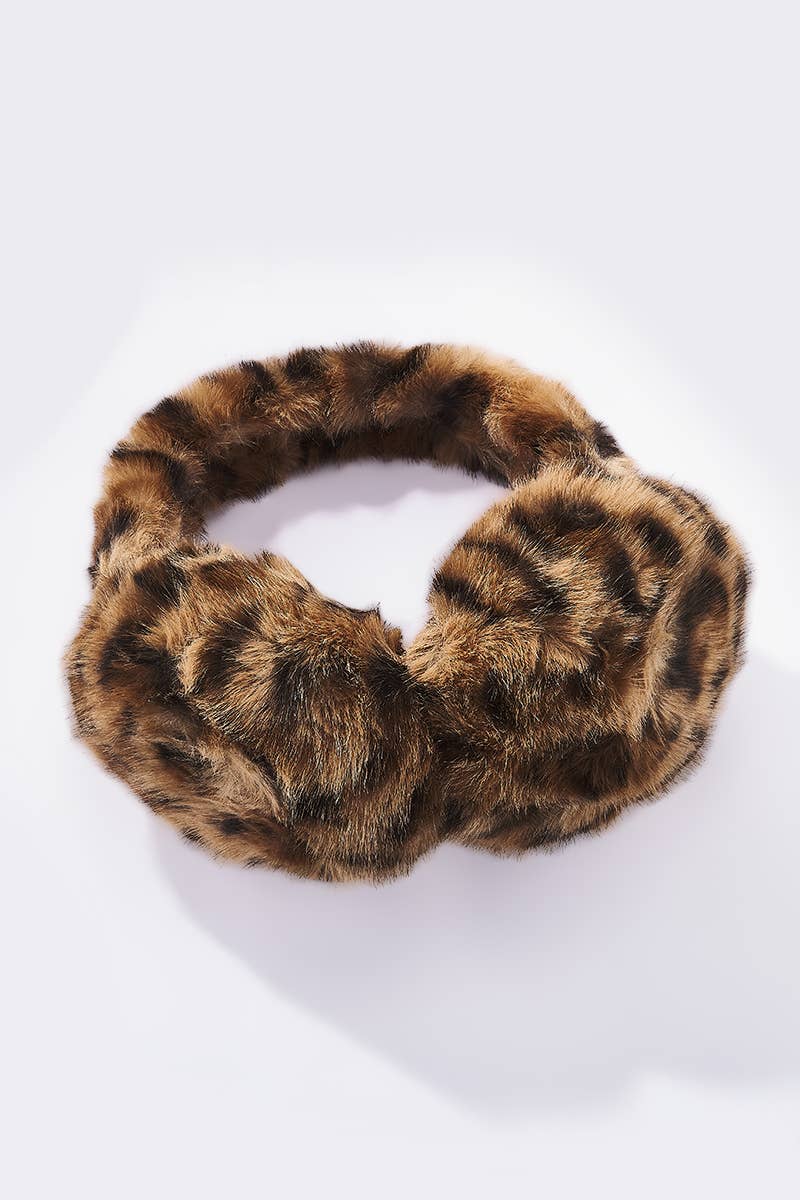 BYREN | ÉLINE L'ATELIER – Engroshandel Ørevarmere - Dame – Leopard ørevarmere i kunstpels CC104