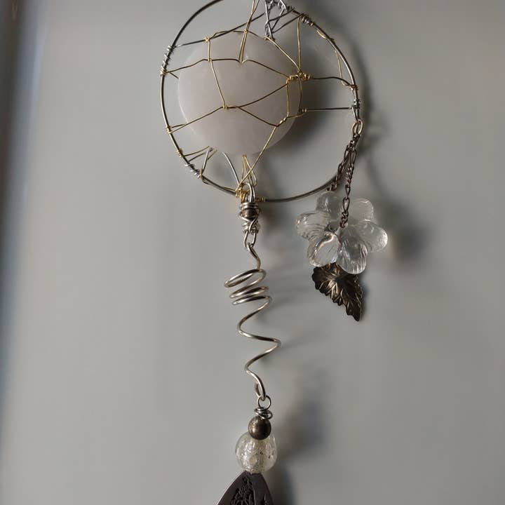 Dreamcatcher #14 Stainless Steel Snow Quartz Glass for wholesale by Norahz Boutique