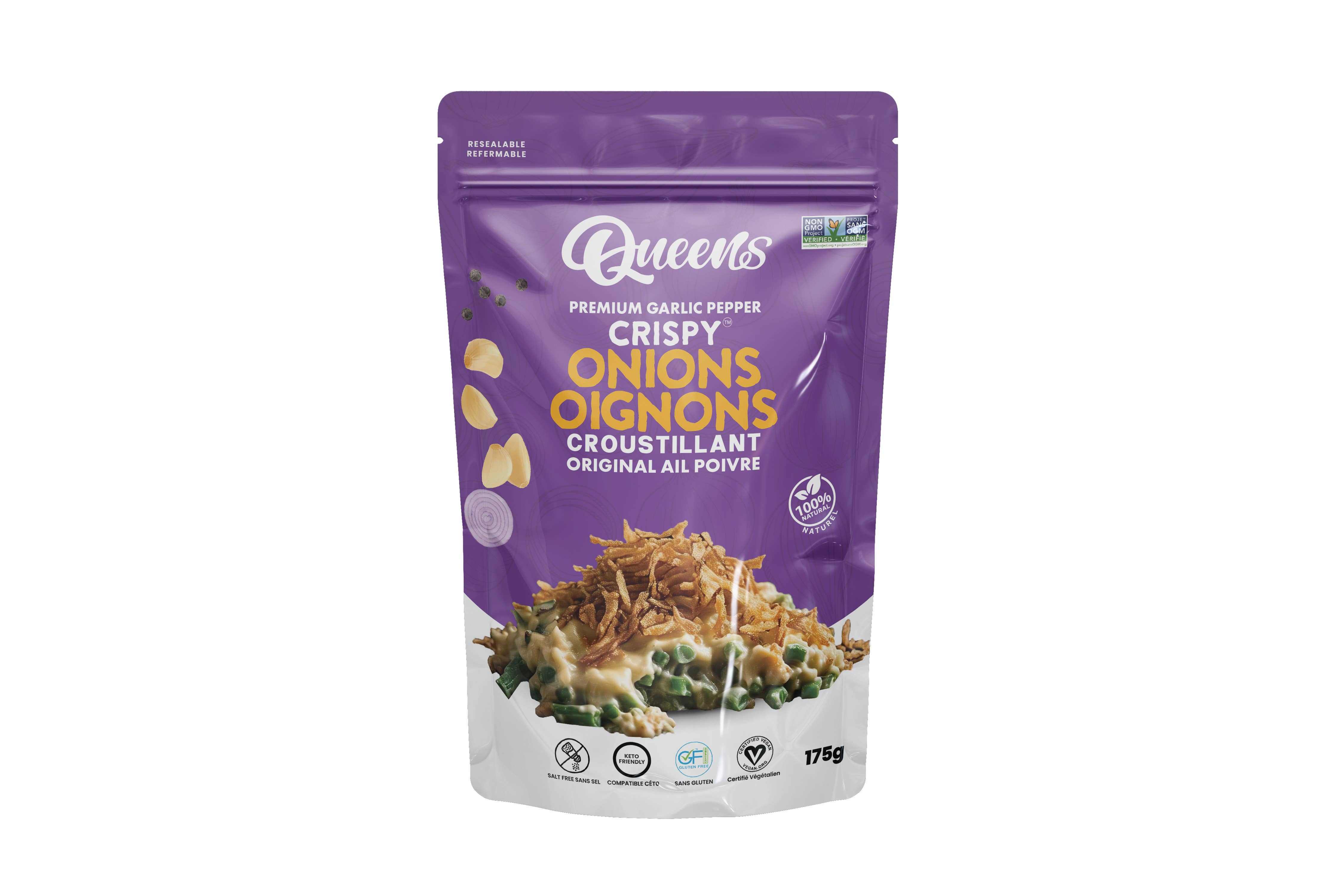 Queens Premium - Wholesale Gedroofde groenten - Queens Premium krokante uien met knoflookpeper