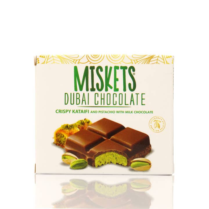 CHOCOLATE CON LECHE MISKETS CON KADAYIF CRUJIENTE Y RELLENO DE PISTACHO (100gr. 3.52 Onzas) para venta al por mayor de Brands Store
