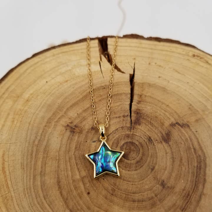 CHAKRA JEWELRY - Wholesale Pendant/Charm Necklace - Natural Abalone Shell Stars & Crosse Pendant Necklace
