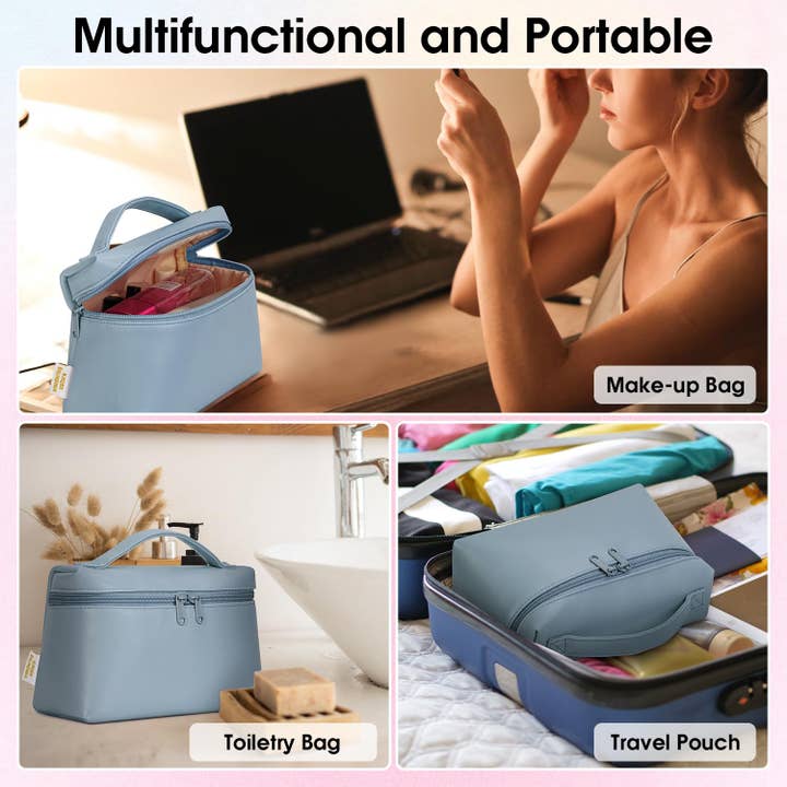 wandf - Wholesale Makeup/Cosmetic Bag - Makeup Cosmetic Bag Eco Vegan Leather With Built-in Pocket11