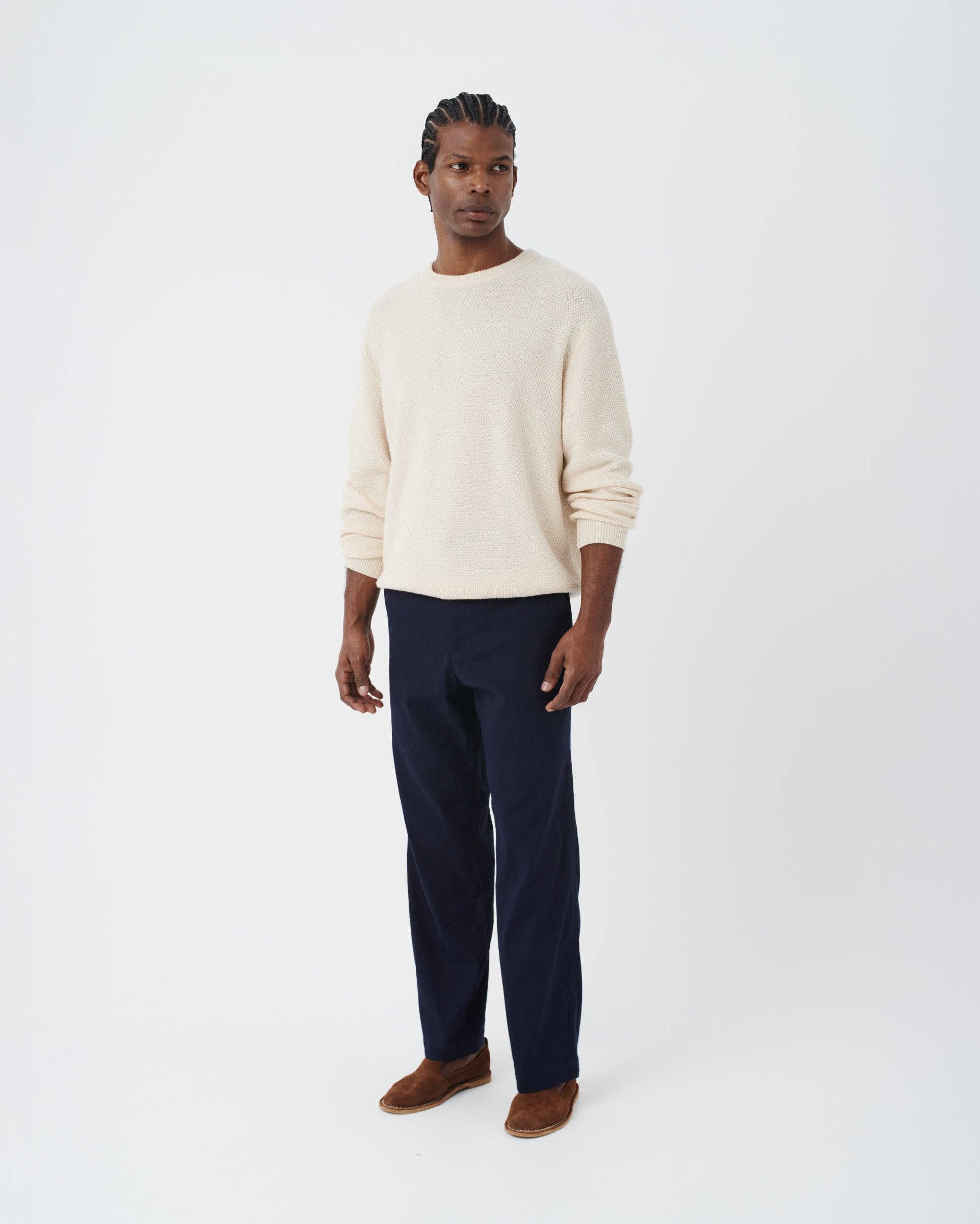 THE (REAL) GARCIA - Wholesale Knit Sweater - Men's - STRUCTURED SWEATER STONE3