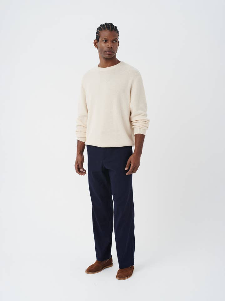 THE (REAL) GARCIA - Wholesale Knit Sweater - Men's - STRUCTURED SWEATER STONE3
