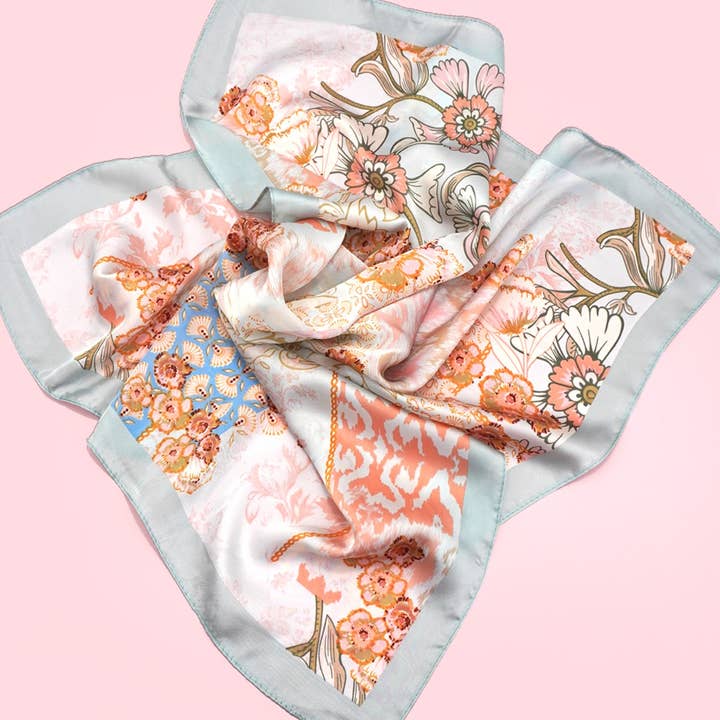 LARGE FLORAL PRINT BANDANA SCARF | 40SC682 and other Purchase Wholesale blue bandanas. Free Returns & Net 60 Terms on Faire trending on Faire.