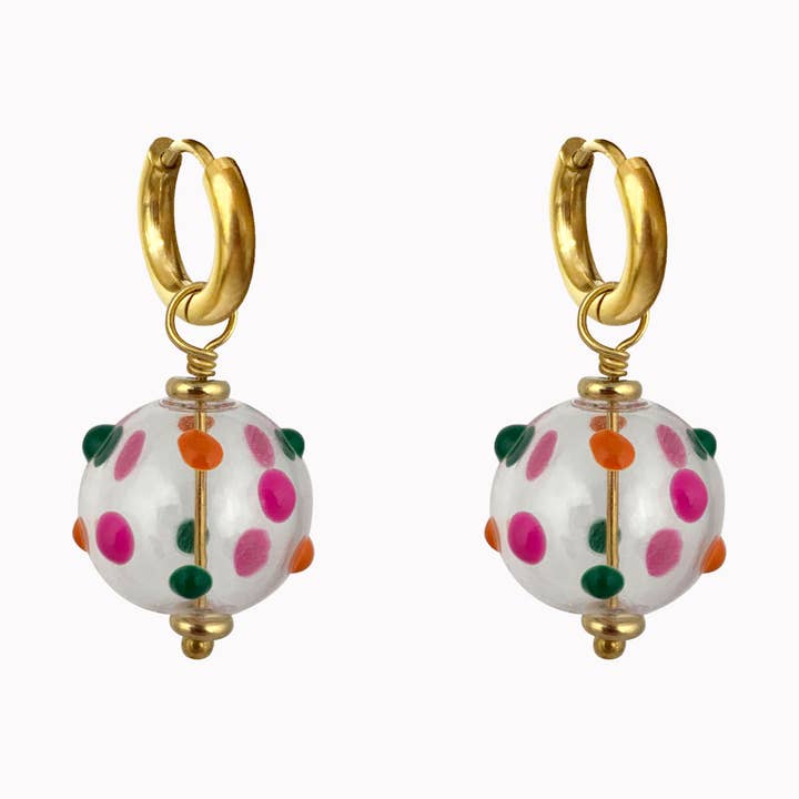 Boucles d’oreilles créoles Gumball dorées pour la vente par Don' aparte