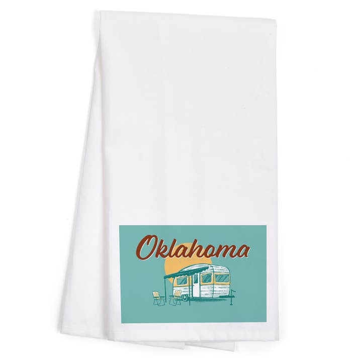 STROFINACCIO ORGANICO Oklahoma, Fiammifero Vintage, Camper per la vendita all'ingrosso da parte di Lantern Press