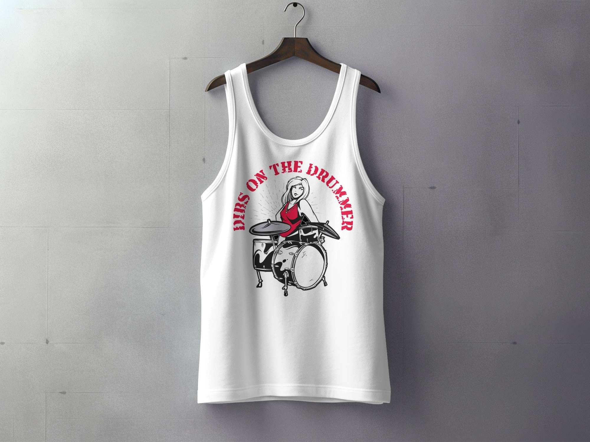 FreakyTeeFactory – Großhandel T-Shirt mit Siebdruck – Damen – Schlagzeuger-T-Shirt, Damen-Rockband-T-Shirt, Hemd für weibliche Schlagzeuger, lässiges Schlagzeug-Grafiktop, Geschenk für Musikliebhaber11