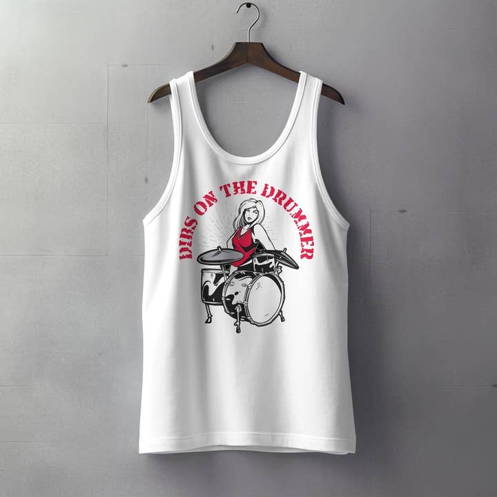 FreakyTeeFactory – Großhandel T-Shirt mit Siebdruck – Damen – Schlagzeuger-T-Shirt, Damen-Rockband-T-Shirt, Hemd für weibliche Schlagzeuger, lässiges Schlagzeug-Grafiktop, Geschenk für Musikliebhaber11