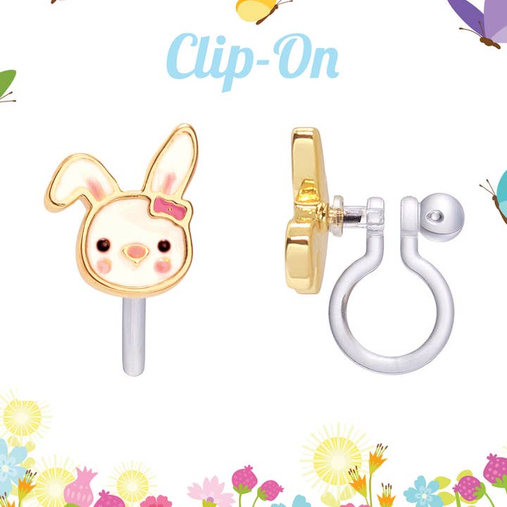 Girl Nation | Kids Jewelry | Easter Gifts - Vente Boucles d'oreilles – enfant - CLIP ON Boucles d'oreilles mignonnes | Lapin rebondissant0