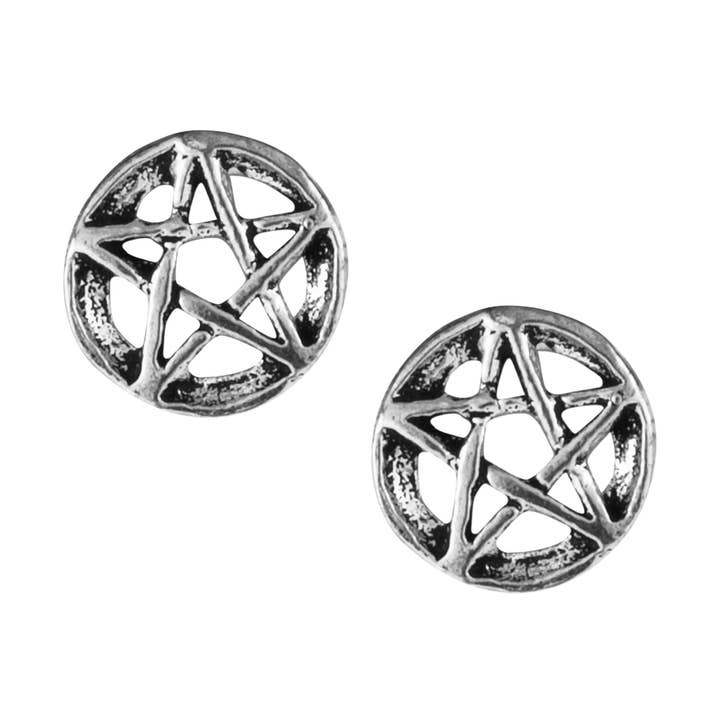 Clous d'oreilles délicats Pentagram (USA-DDP) pour la vente par Silver Jewellery Cavern Wholesale