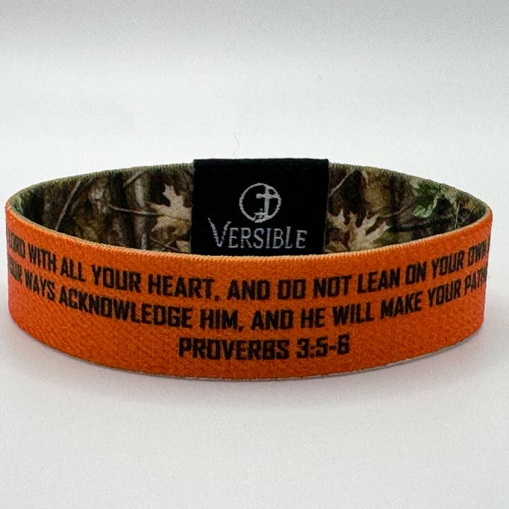 Versible - Wholesale Wristband - Versible® Wristbands - Forest Camo / Proverbs 3:5-6