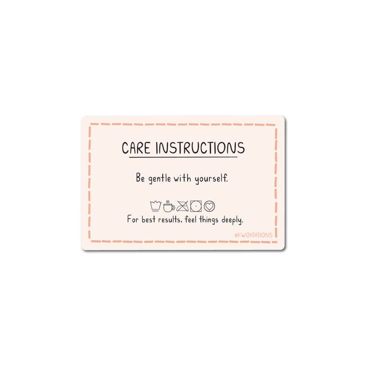 Instructions d'entretien Autocollant en vinyle mat pour la vente par Kwohtations