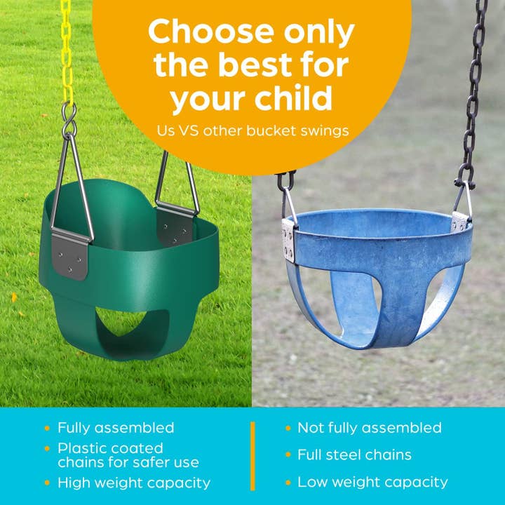 Above Edge - Wholesale Swing - Kids & Baby - Full Bucket Baby Swing Seat with Coated Chains 3