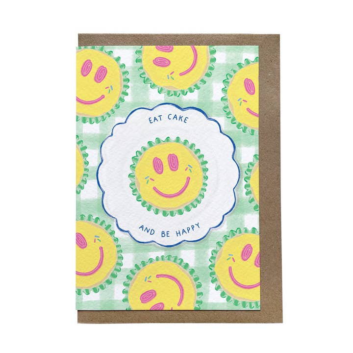 Smiley Cake Greeting Card for wholesale by Carla Hicks Design