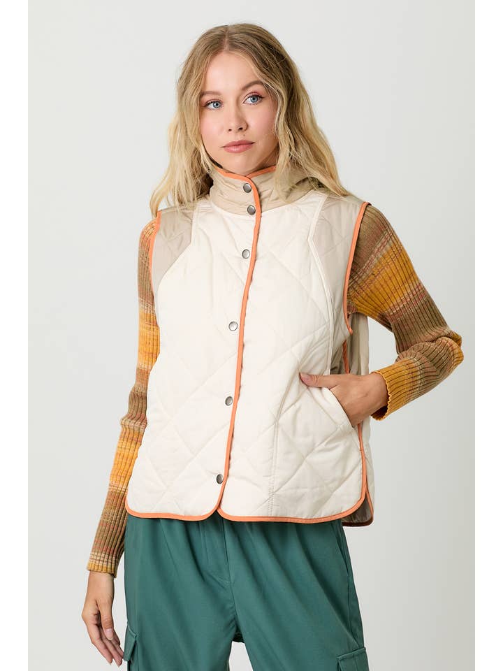Mystree - Wholesale Outerwear Vest - Women's - 60333 Color Block Padded Vest