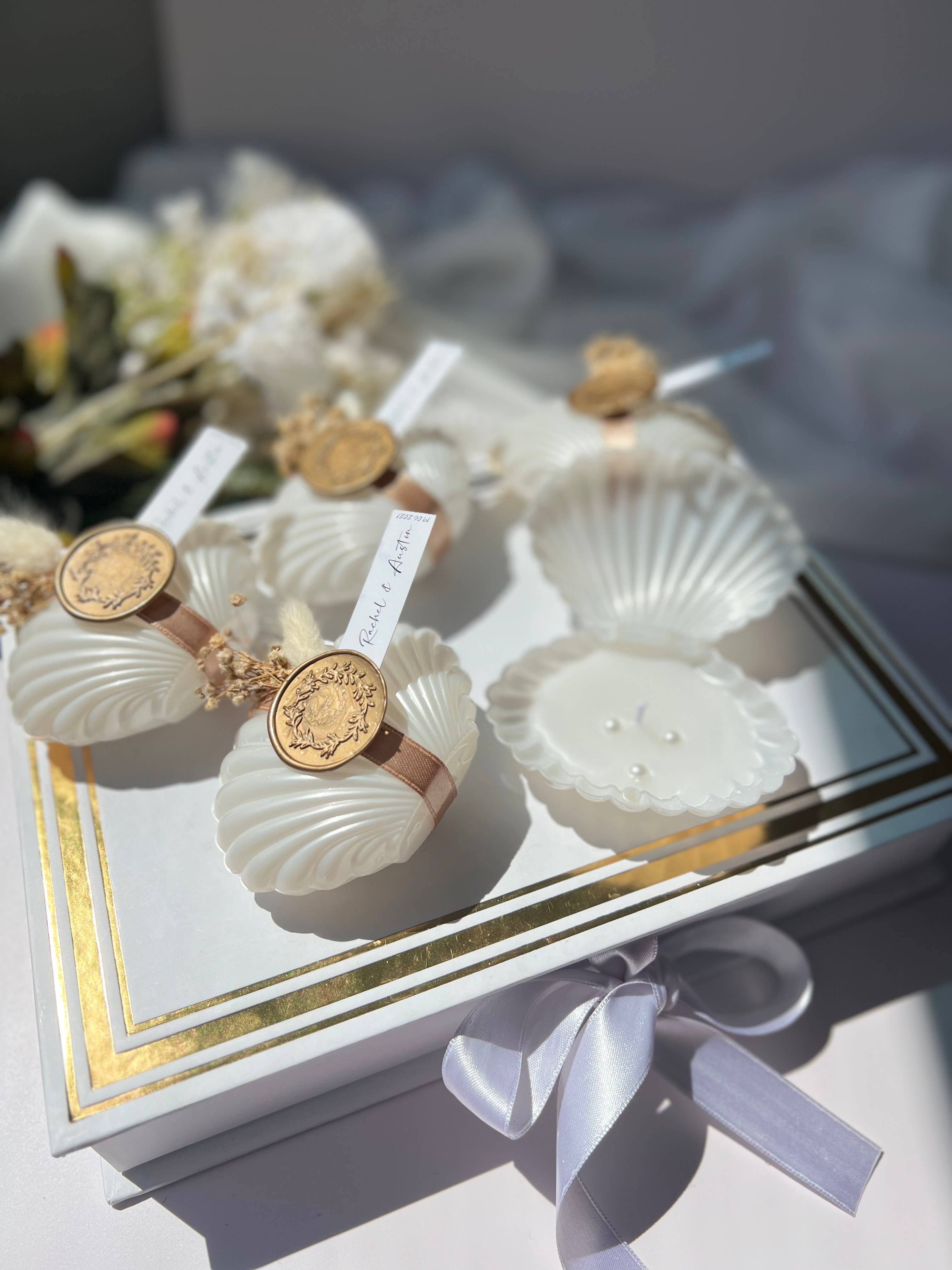 Uniq Favors – wholesale Party gift – Oyster Candle, Seashell Candle Wedding Favors, Beach Wedding6