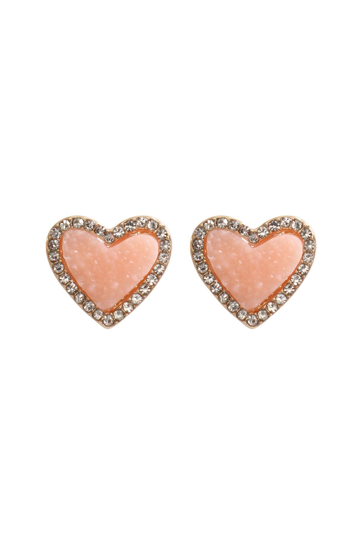 MYS Wholesale Inc - Wholesale Stud/Post Earrings - Valentine Heart Druzy With Rhinestone Post Earrings14