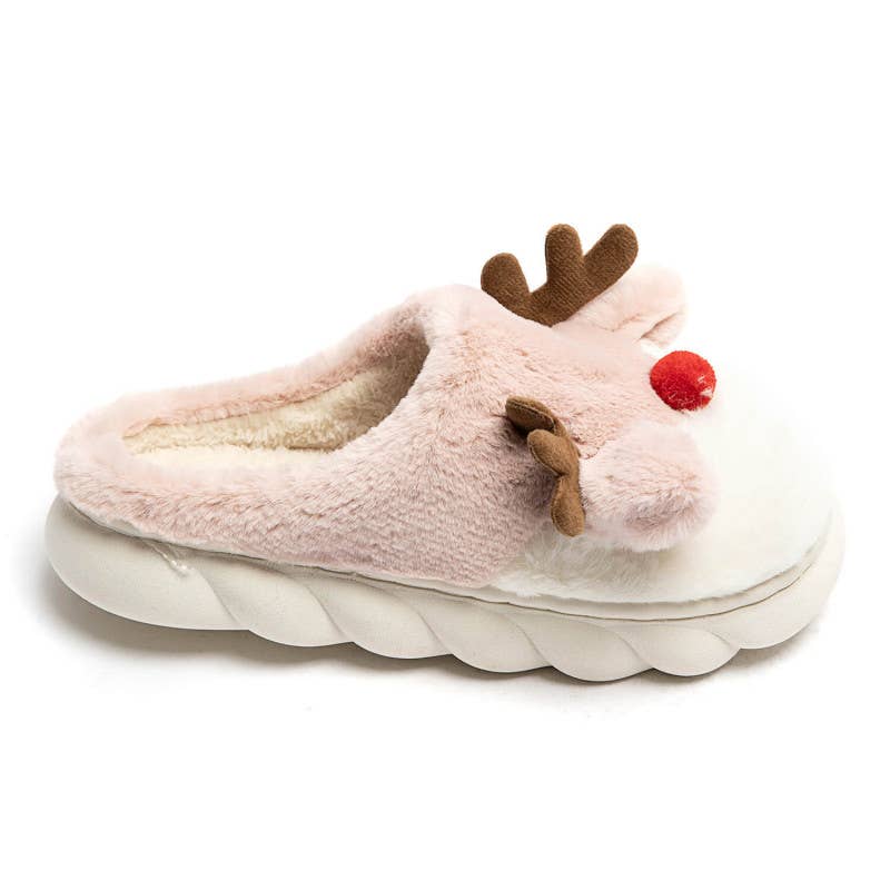 idealshoes – wholesale Tofflor - Dam – Tofflor med renmotiv, storlekar 36–41, 12 par per paket1