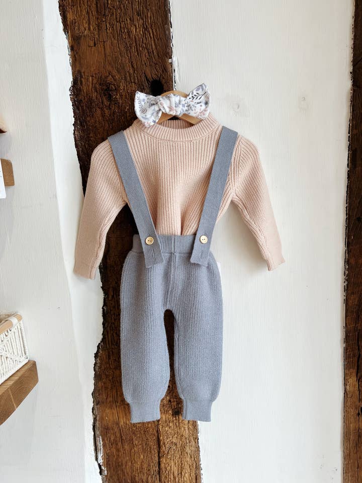 Ada Baby - Wholesale Overalls - Baby - Knit Baby Trousers with Braces