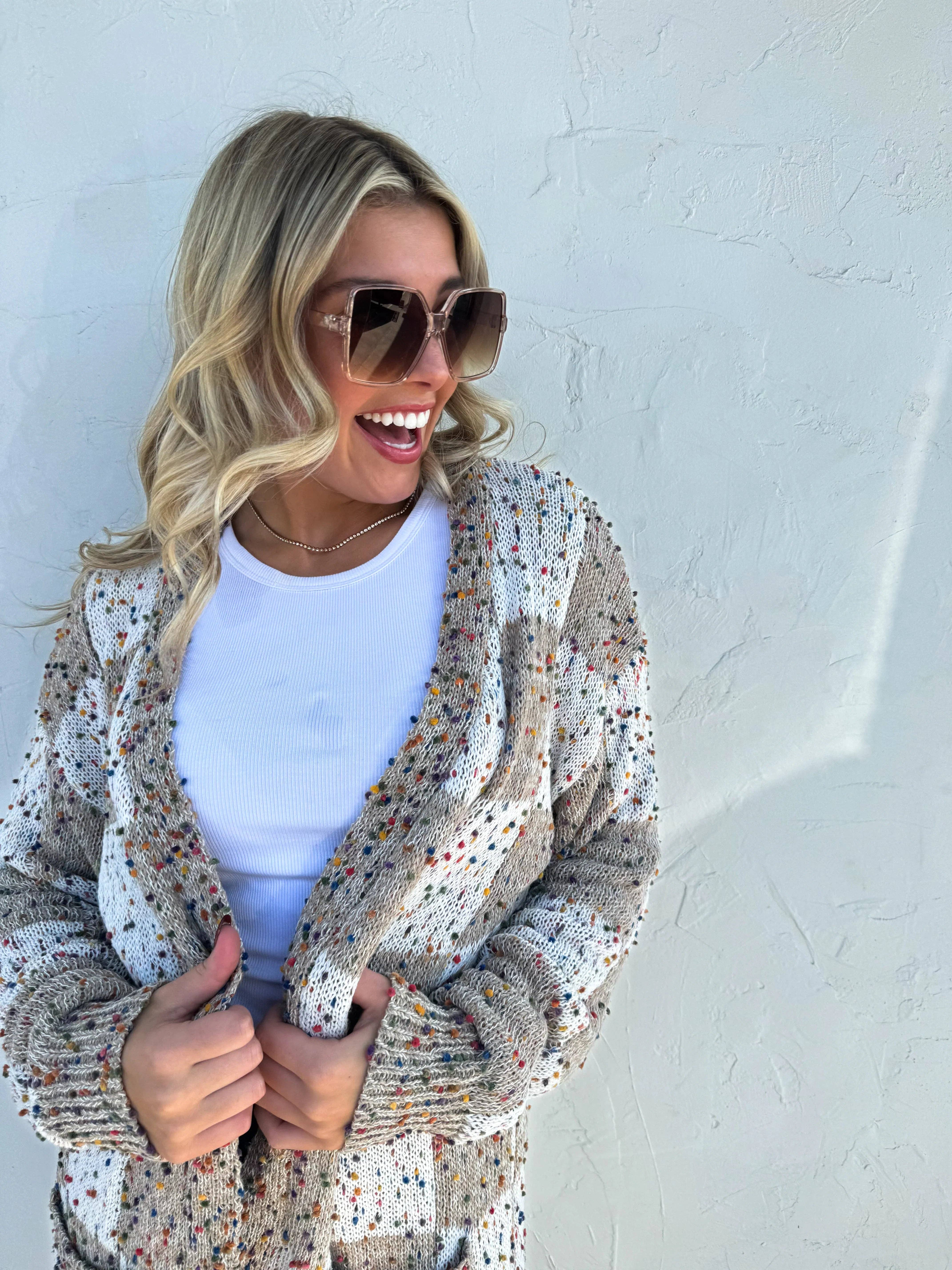 Bella Nova Style Co - Wholesale Cardigan - Women's - PREORDER: Checkered Miley Dot Cardigan in Four Colors12