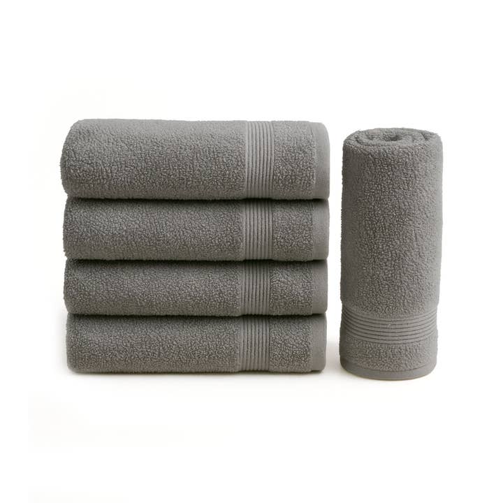 Riva Home Obsidian Grey Cotton Hand Towels – 5 Pcs for wholesale by RIVA HOME