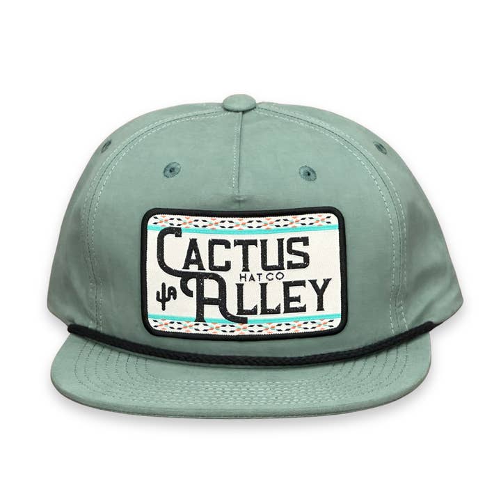 "Rollin' CA" - CA 256 Teal/ Zwarte Touw, Snapback Pet (2025) voor wholesale door Cactus Alley Hat Co.