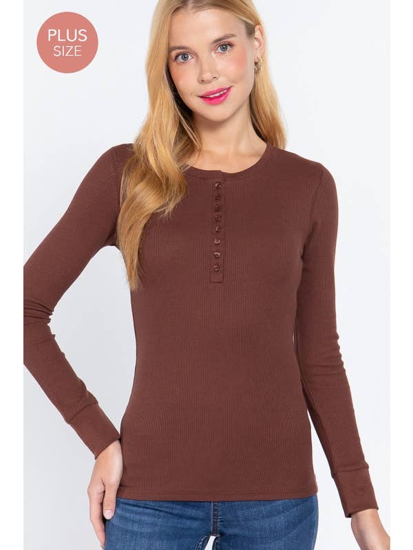 Vanilla Monkey - Wholesale Knit Top - Women's - Long Sleeve Henley Thermal Knit Top11