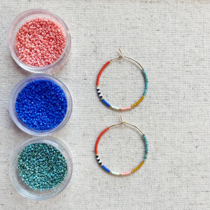 Girls Day Out by Amy Houston - Wholesale Hoop Earrings - Amalfi // gold filled miyuki glass beaded hoops