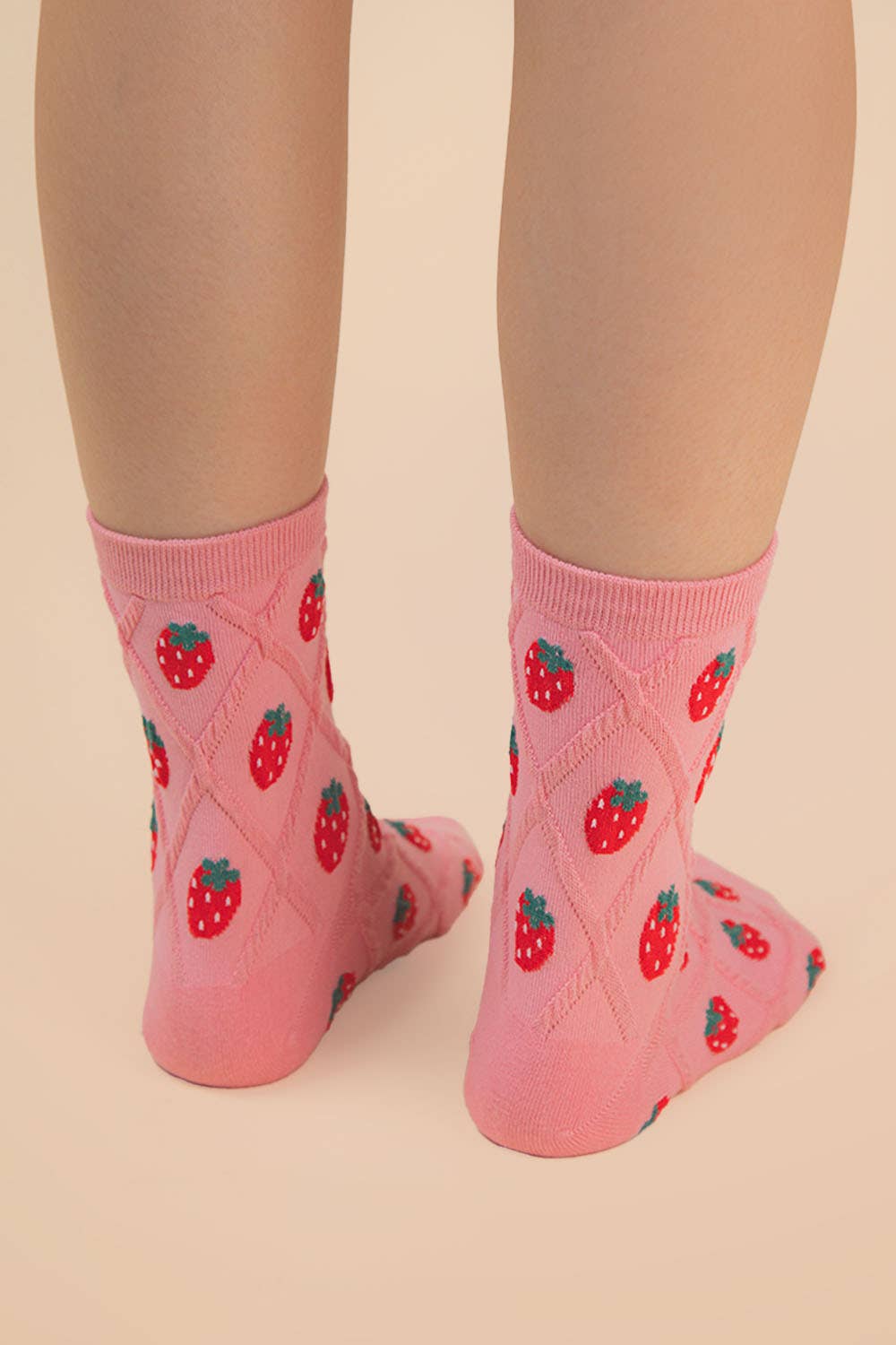 VERY J - Vente Chaussettes – femme - SC10040C - Chaussettes texturées à imprimé fraise6