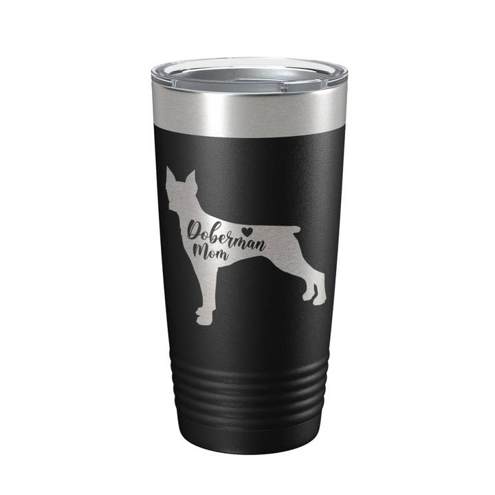Doberman Mom Tumbler Dog Travel Mug Gift Insulated Laser Engraved Coffee Cup Dobe Dobie 20 oz for wholesale by CarveBright