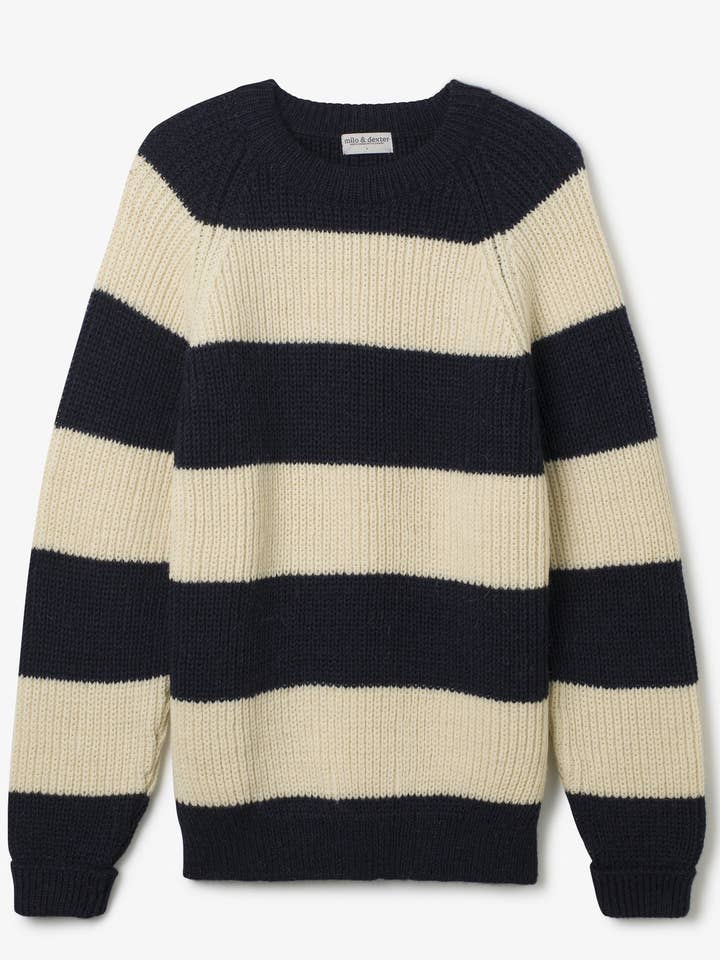 Canadian Woollen – wholesale Knitted jumper – unisex – HAND KNIT WOOL STRIPED SWEATER1