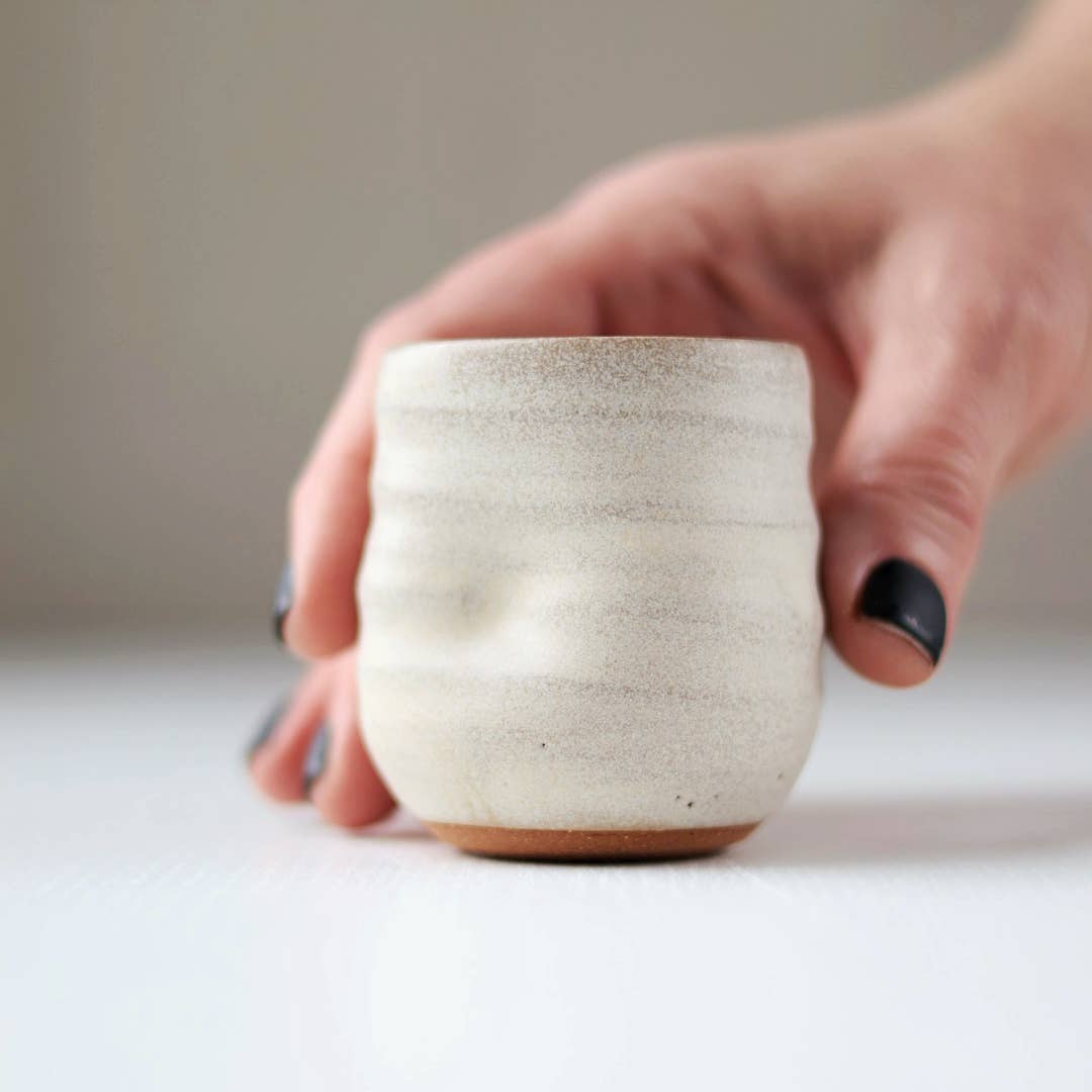 Gravesco Pottery - Wholesale Drinking Glass/Cup - Artist Choice Little Sippers Cream Pottery Shot Cup1
