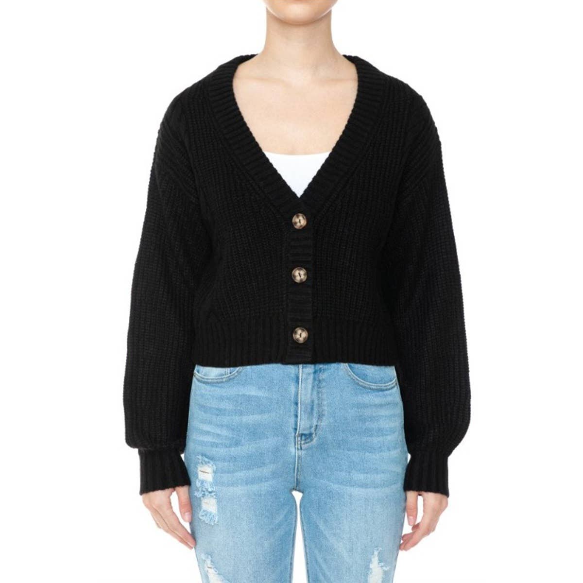 UP CLOTHING – wholesale Cardigan – Women’s – V Neck Cable Knit Crop Sweater Cardigan3