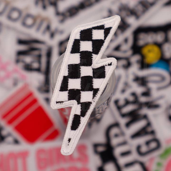 Patch CHECKER LIGHTNING BOLT por atacado de Heart & Sol Design