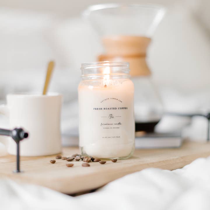 Antique Candle Co.® - Wholesale Jar/Filled Candle - Fresh Roasted Coffee - Soy Wax Mason Jar Candle1
