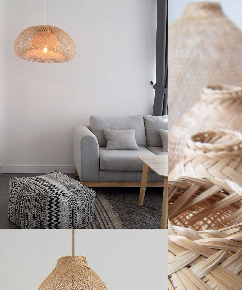 Lanna Passa – wholesale Chandelier/hanging light – Thai Bamboo Fish Trap Pendant Light - Plug-in Cable Set1
