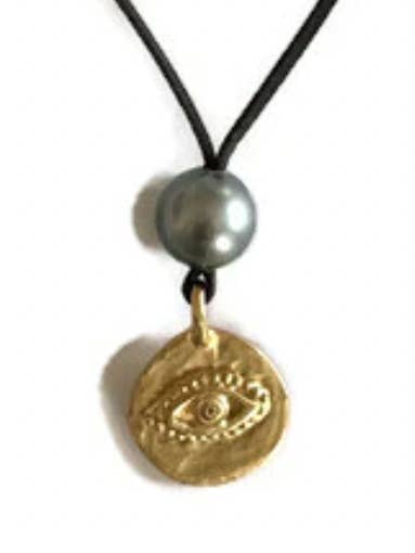 Pearl Eye Pendant Necklace for wholesale by Jhana Pearl