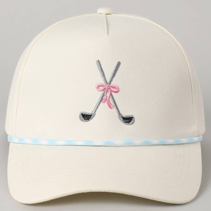 Fashion City - Wholesale Trucker Hat - Unisex - Golf Clubs with Ribbon Embroidered Trucker Hat