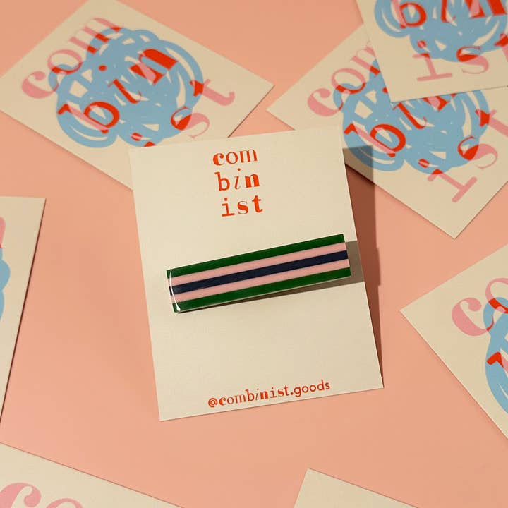 Combinist Goods - Wholesale Hair Clip - Women's - Striped Hair Clip | Large14